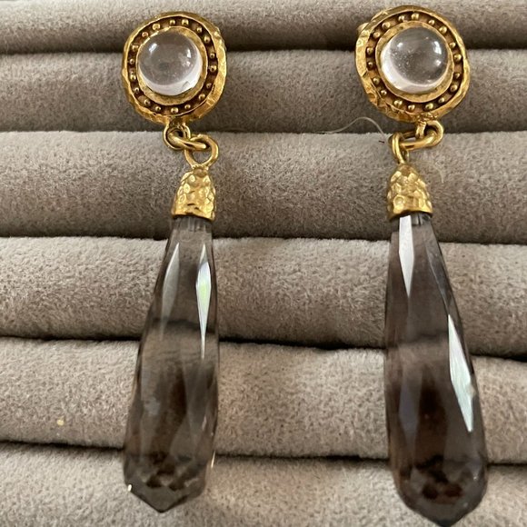 B Italy Smokey Quartz Earrings - Picture 1 of 12